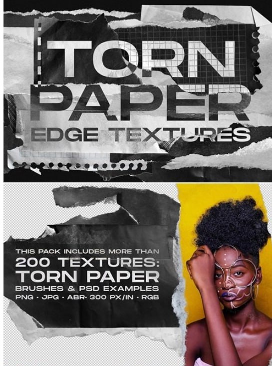 Torn Paper Edge Textures Updated Version