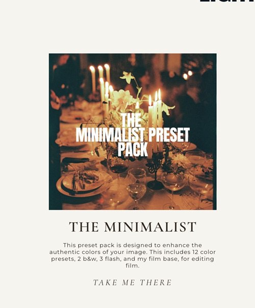 Tess Gearhart – The Minimalist Lightroom Presets Pack