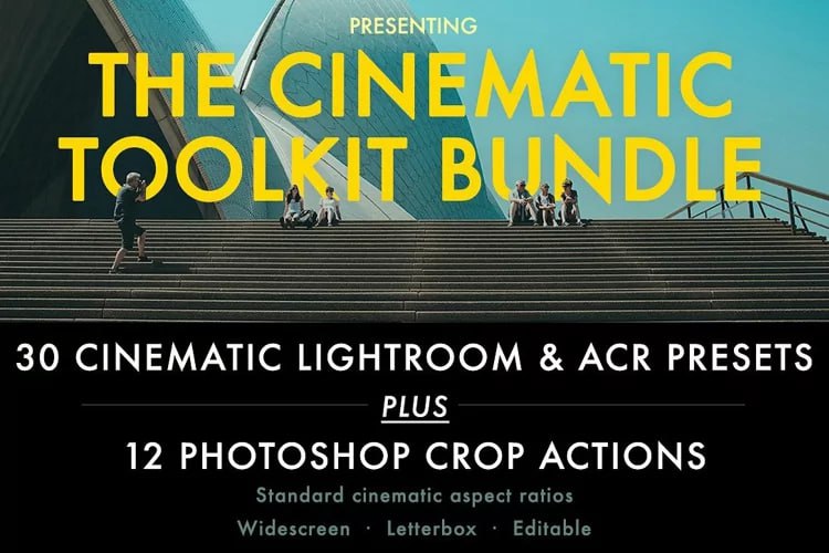 DesignBundles - Cinematic Aspect Ratio PS Action & Lightroom Presets