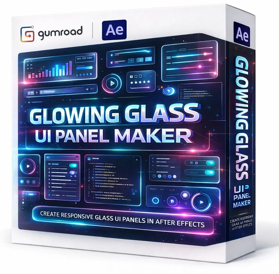 Gumroad - Glowing Glass UI Panel Maker for After Effects